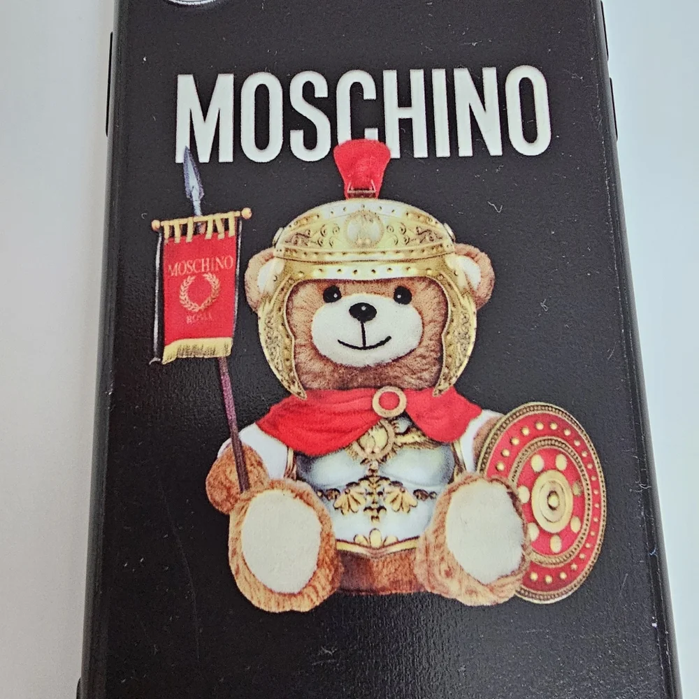 Moschino Roman Teddy Bear iPhone X/XS Case - Black Centurion Motif